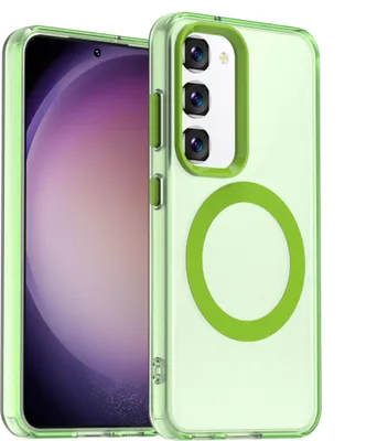 Produktbild von Handyhülle für Samsung Galaxy S23+, Hülle Kompatibel mit MagSafe, Schlank Durchscheinend Matt Stoßfest Schutzhülle Grün