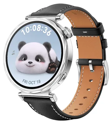 Obrázek produktu pro Pro Huawei Watch GT 5 41mm Dámský kožený náhradní řemínek se stříbrnou sponou Black