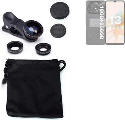 Produktbild von K-S-Trade Smartphone Kamera Linsen Set Kompatibel mit UMIDIGI A15T 3in1 Clip-On Kamera Adapter Macro Weitwinkel FishEye Fischauge Objektiv Linse