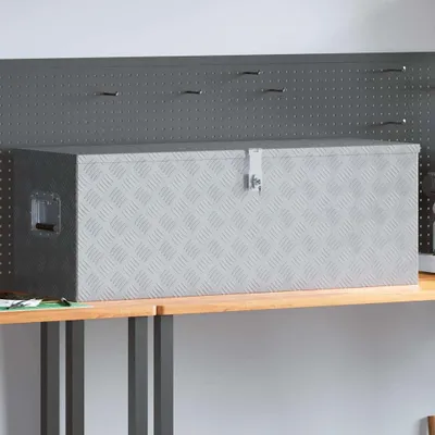 Obrázek produktu pro vidaXL Hliníková bedna 110,5×38,5×40 cm stříbrnán