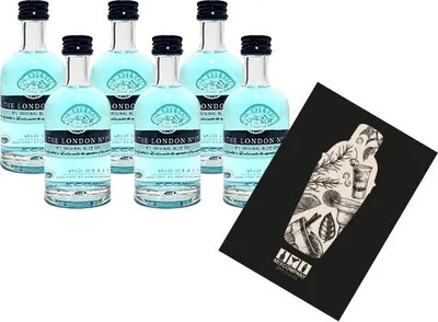 Produktbild von The London N1 Gin Miniatur 6x 50ml (47% vol) Original Blue Gin Mini- [Enthält Sulfite]