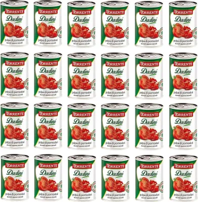Produktbild von 24x La Torrente Polpa di Pomodori Dadini Tomatenmark Tomaten sauce aus Italien dose 400g