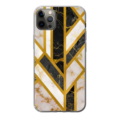 Produktbild von MuchoWow® Handyhülle Schutzhülle Hülle für iPhone 13 Pro Max Marmor - Gold - Glitzer - Luxus Silikon Softcase Handy Hülle - Mobiltelefon
