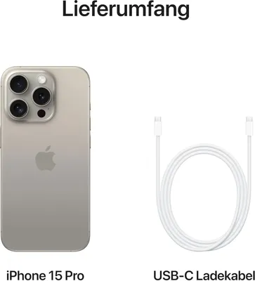 Obrázek produktu pro Apple iPhone 15 Pro , 15,5 cm (6.1"), 2556 x 1179 px, 1 TB, 48 MP, iOS 17, Titanová