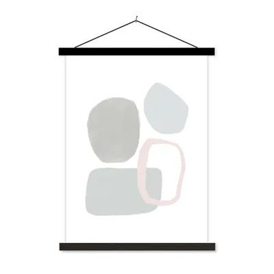 Produktbild von MuchoWow® Textilposter Linienkunst - Abstrakt - Pastell 90x120 cm mit schwarzem Rahmen - Dekoration