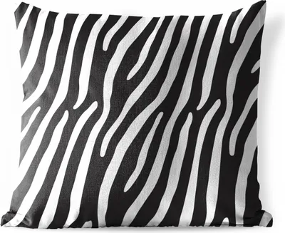 Produktbild von MuchoWow® Outdoor Kissen - Tiere - Zebradruck - Schwarz - 50x50 cm - Wetterfest - Lounge Kissen - Komfortabel - Kissen mit Bild