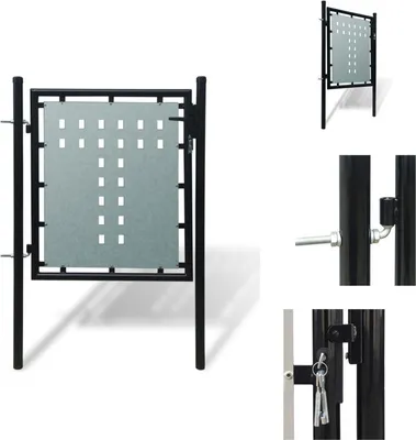 Obrázek produktu pro vidaXL Plotová brána (jednoduchá) černá 100x125 cm - Zahradní brány a branky