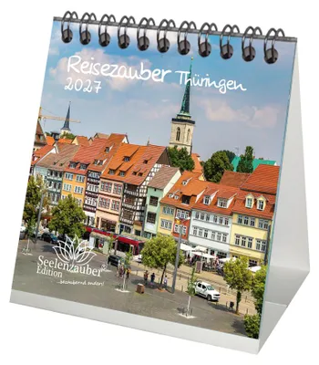 Produktbild von Reisezauber Thüringen Tischkalender 10x10cm für 2027 Städte Bundesland Menschen - Seelenzauber