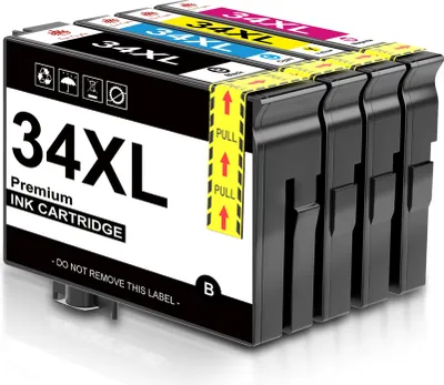 Produktbild von 4er SET XL Druckerpatronen für Epson 34 XL 34XL Multipack WorkForce Pro WF-3700 3720 WF-3725 DWF