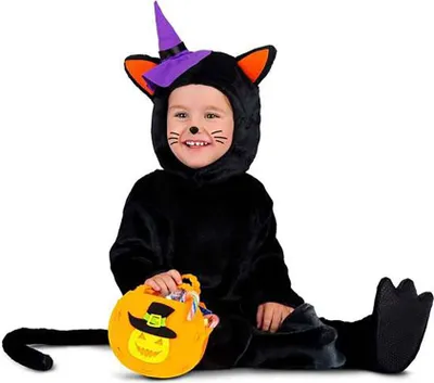 Produktbild von Mom Kätzchen Mit Kürbis Kinderkostüm Schwarz 3-4 Years Schwarz 3-4 Years