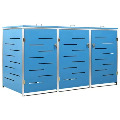 Produktbild von vidaXL Mülltonnenbox für 3 Tonnen 207x77,5x112,5 cm Edelstahl