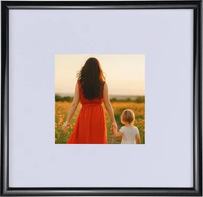 Produktbild von New Lifestyle Kunststoff Bilderrahmen mit Passepartout & Kunststoffglas Collage Wanddeko Poster Hoch- & Querformat - Farbe: Schwarz | Format: 20x20