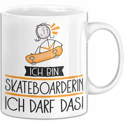 Produktbild von Geschenk für Skateboarderin Tasse Lustige Geschenkidee Geburtstag Ich Bin Skateboarderin Ich Darf Das (Weiß)