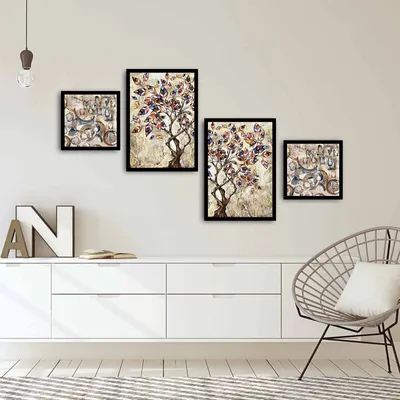 Produktbild von Wallity, 4PSCT- AWL4865, Bunt, Leinwandbilder, 136 x 75 cm, Gemälde: 100% MDF (Dicke: 2