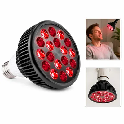 Produktbild von 54W Rotlicht- & Nahinfrarot-Lampe, 660 nm & 850 nm Wellenlänge, E27/E26 Lampensockel, für Zuhause & Salon