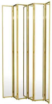 Produktbild von Casa Padrino Luxus Raumteiler mit Spiegelglas Gold 150 x H. 220 cm - Luxus Möbel