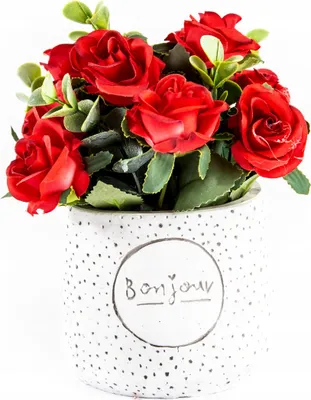Zdjęcie produktu dla Róża W Doniczce Sztuczny Kwiatek 19Cm Różne Kolory