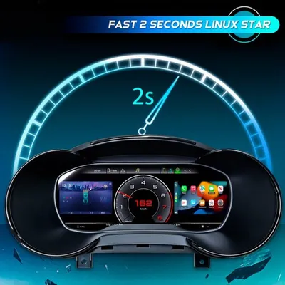 Imagen del producto de Panel de control digital: Cóctel virtual LCD de 12,3 pulgadas con soporte para CarPlay, compatible con automóviles