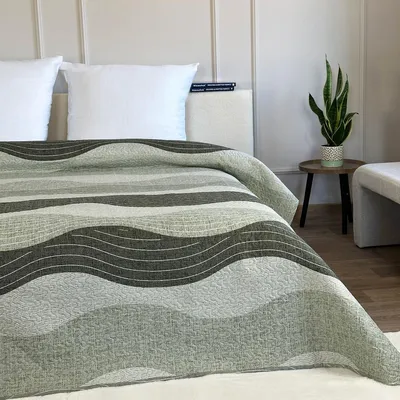 Produktbild von Tagesdecke Zweiseitige Bettüberwurf Allzweckdecke Steppdecke TAVIRA Sofa Bett Decken XXL Grau Graugrün 220x240cm