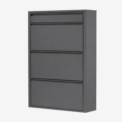 Produktbild von Alveon Schuhkipper Metall 3+1 schmal 51 x 15 x 117 cm - Anthrazit