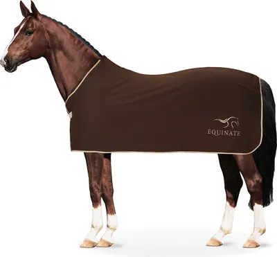 Produktbild von Equinate Abschwitzdecke Orlando aus Fleece mit Widerristpolster 145cm Braun