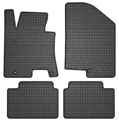 Image de Tapis de sol en caoutchouc pour Kia Ceed II 2012-2018 (hayon/break/coupé) – 4 pièces, noirs, sur mesure