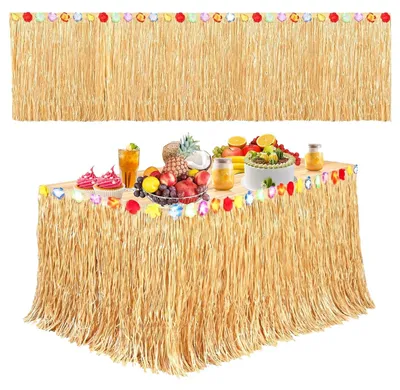 Obrázok produktu pre Dekoračná látka "Hawaii Tafelrok" s rozmermi 275 x 75 cm, vzor "Luau", tropická dekorácia na párty
