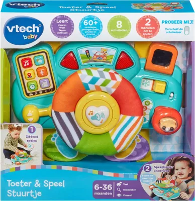 Obrázok produktu pre VTech Baby Toeter & Speel Stuurtje, 0,5 rok / roky, Zvukové efekty, Funkcie rozprávania, Vyžadované batérie, AA, Plast, Plyš