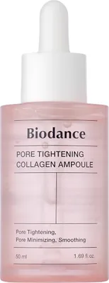 A bottle of Biodance Pore Tightening Collagen Ampoule serum.