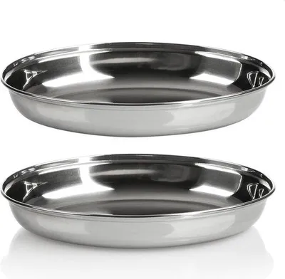 Produktbild von 2 x ovale metalen schalen, 26 cm, für Mezze oder Antipasti, als Servierplatte, glänzende Deko-Schalen für Obst und Snacks