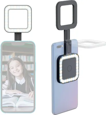 Produktbild von Magnetisches LED-Fuelllicht fuer Telefon, Selfie-Licht, LED-Videolicht, 2500 K šC 9000 K, dimmbar, eingebauter Akku-Ersatz fuer iPhone 15/14/13/12, Android-Telefon, Videokonferenz, Vlog, Live-Streaming, Make-up