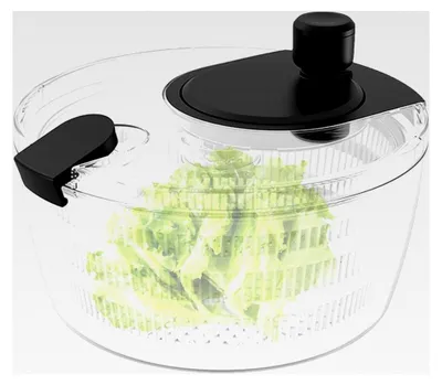 Produktbild von Handkurbel-Salatschleuder mit großem Fassungsvermögen und abnehmbarem Korb