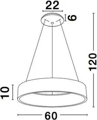 Produktbild von Nova Luce RANDO LED Pendelleuchte Weiß 54W Warmweiss 120x60cm 6167205