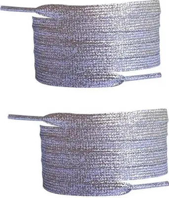 Flache Glitzerschnürsenkel in Silber - Länge: 120 cm