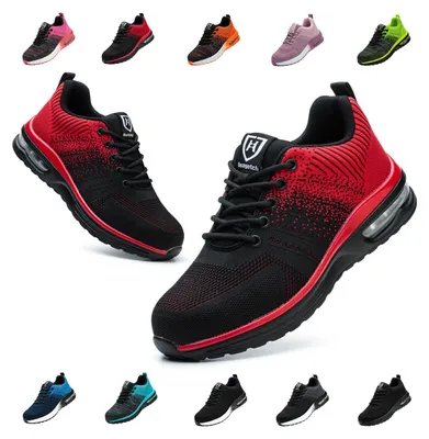 Immagine prodotto di Scarpe antinfortunistiche leggere con puntale in acciaio, rosse, taglia EU 45, adatte sia per uomo che per donna
