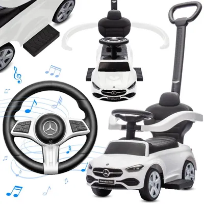 Obrázek produktu pro COIL autíčko, skluzavka, odstrkovadlo pro děti, Mercedes AMG, interaktivní volant, opěrky nohou, boční lišty, od 12 měsíců, bílá barva