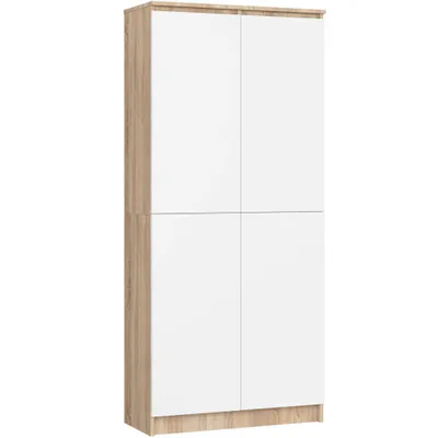Produktbild von Akord Schrankregal 2-Türig 8 Regalböden Sonoma-Eiche/Weiß 80X35X180 Cm