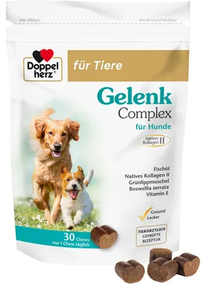 Obrázek produktu pro Double Heart Joint Complex pro psy, 30 žvýkacích proužků