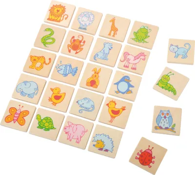 Immagine prodotto di EDUPLAY 110269 Gioco di piazzamento, cartelli di identificazione degli animali, legno, 3,5 x 3,5 cm, multicolore, 24 pezzi (1 set)