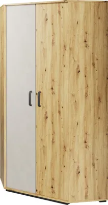 Produktbild von Furniture24 Kleiderschrank Qubic QB-02, Schrank, 3 Türiger Jugendzimmerschrank mit Kleiderstange, Schubladen, Einlegeboden und LED Beleuchtung