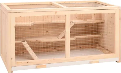 Zdjęcie produktu dla vidaXL Klatka dla chomika 104x52x54 cm z litego drewna jodłowego