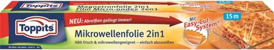 Produktbild von Toppits Mikrowellen- Frischhalte-Folie 2in1 Easy-Cut-System 15m x 32,5cm