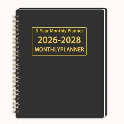 Zdjęcie produktu dla Dagbuch 2026-2028 - Kalender 2026-2028 - Organisationsbuch für Schule, Universität, Büro, Haus, Arbeit, tägliche Organisation - schwarz
