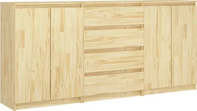 Produktbild von Beistellschränke 3 Stk. Massivholz Kiefer
