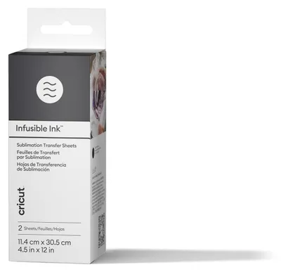 Produktbild von Cricut Infusible Ink Transfer Sheets, Hitzebeständige Vinylfolie, Glattes wärmeübertragendes Vinyl, Schwarz, Einfarbig, 114 mm, 305 mm