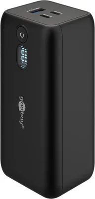 Immagine prodotto di Goobay 76254 Powerbank per laptop da 20.000 mAh con Power Delivery, nero - 65 W, powerbank con Power Delivery e Quick Charge per la ricarica rapida