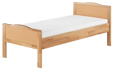 Produktbild von Seniorenbett extra hoch Einzelbett 90x200 Massivholzbett Buche natur Zubehör wählbar V-60.70-09Rollrost und Matratze inkl.