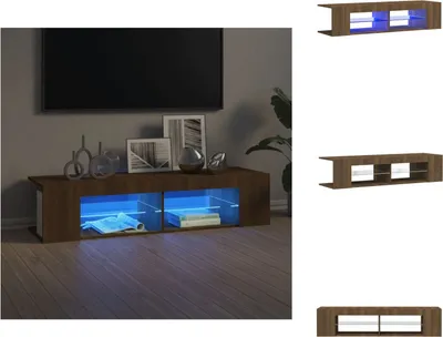 Obrázok produktu pre vidaXL TV skrinka s LED osvetlením hnedý dubový vzhľad 135x39x30 cm - TV nábytok