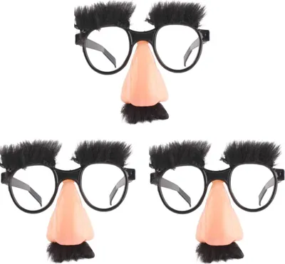 Produktbild von Lustige Gläser Augenbrauen Und Schnurrbart Große Nase Kostüm Brillen Disguise Brille für Halloween Kostümparty Dekoration Erwachsenenversion 3 Stück (schwarz),