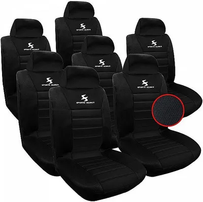 Produktbild von WOLTU 7er Sitzbezüge Auto Einzelsitzbezug universal Größe, Komplettset, schwarz